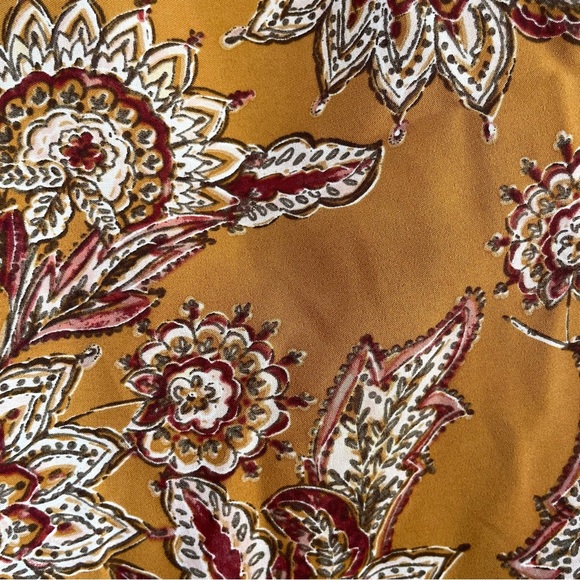 Evereve Britta Border Print Peasant Blouse Yellow Mustard xs New without tags - Picture 8 of 10